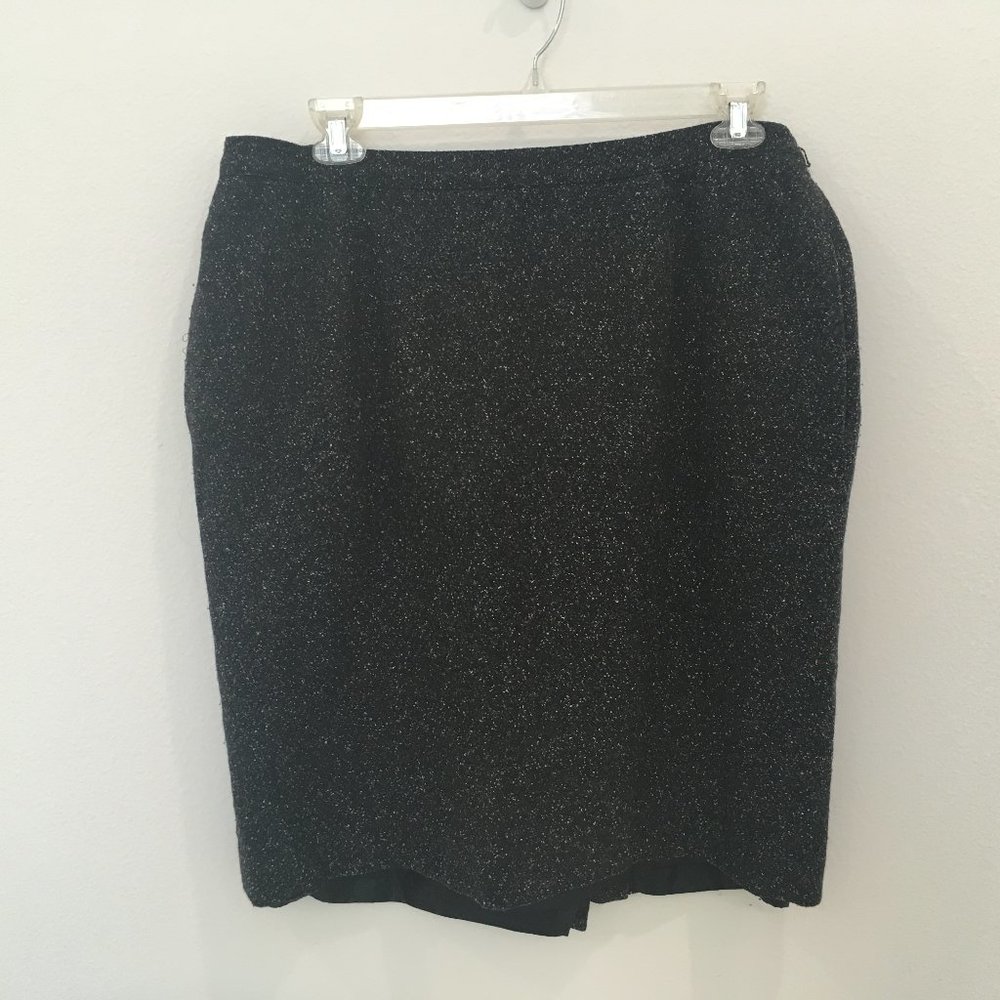 Elisabeth Women's Black & White Peppered Patterned Skirt, Size 20